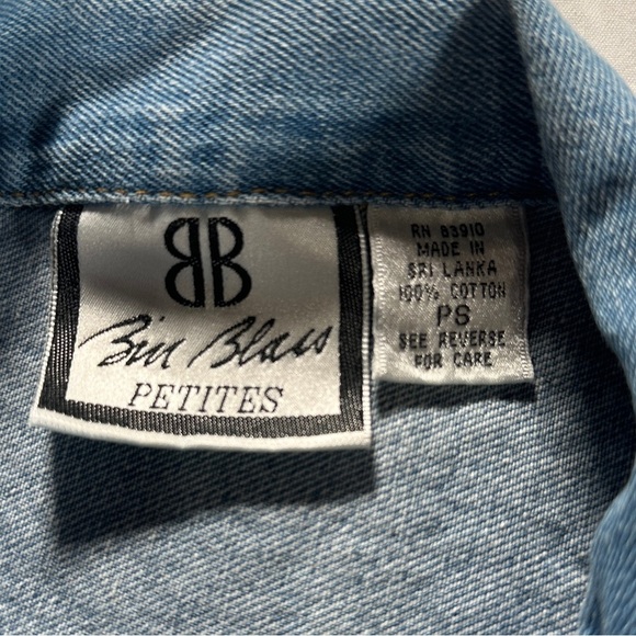 Vintage Bill Blass Denim Waistcoat Vest Sleeveless Jacket Blue Denim  Size PS - Picture 5 of 5